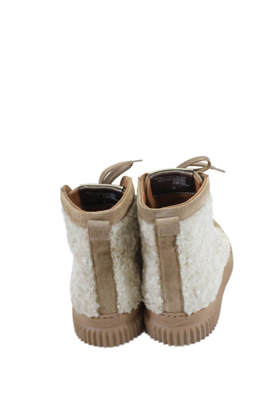 Voile Blanche Womens Textured Lace Up Lined Mid Top Sneakers Brown Size EUR 39