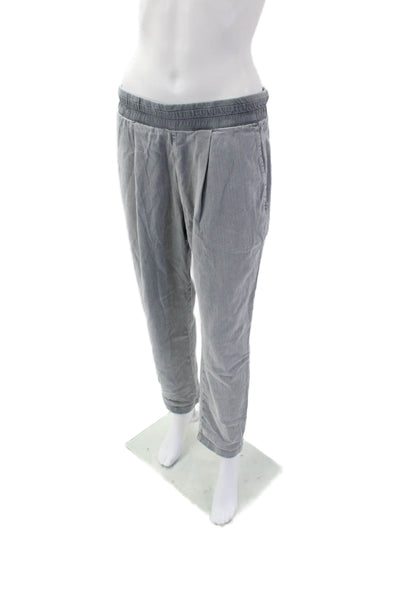 James Perse Womens High Rise Drawstring Twill Trouser Pants Gray Cotton Size 1
