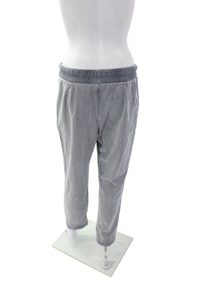 James Perse Womens High Rise Drawstring Twill Trouser Pants Gray Cotton Size 1