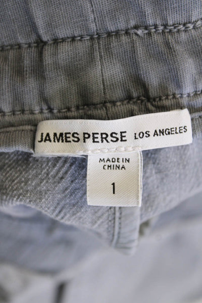 James Perse Womens High Rise Drawstring Twill Trouser Pants Gray Cotton Size 1