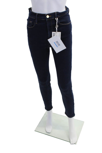 Frame Denim Womens Cotton Ali High-Rise Dark Wash Cigarette Jeans Blue Size 29