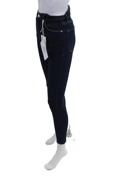 Frame Denim Womens Cotton Ali High-Rise Dark Wash Cigarette Jeans Blue Size 29