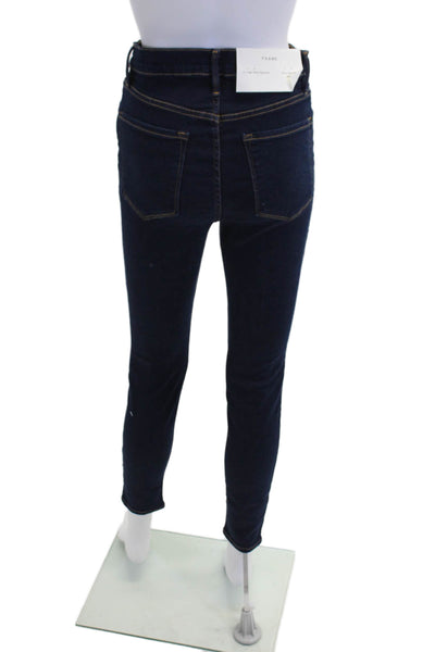 Frame Denim Womens Cotton Ali High-Rise Dark Wash Cigarette Jeans Blue Size 29