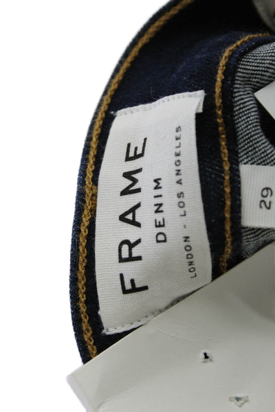 Frame Denim Womens Cotton Ali High-Rise Dark Wash Cigarette Jeans Blue Size 29