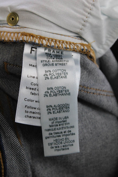 Frame Denim Womens Cotton Ali High-Rise Dark Wash Cigarette Jeans Blue Size 29