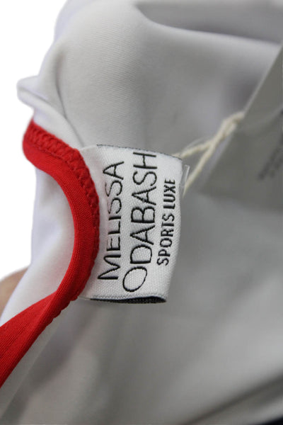 Melissa Odabash Womens Short Sleeve 1/2 Zippered Bodysuit White Size 6