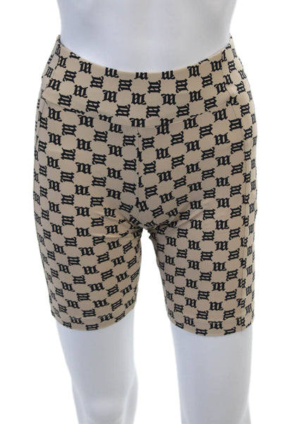 MISBHV Womens Monogram Pull On Biker Shorts Nude Size Medium