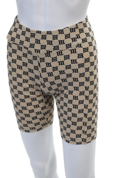 MISBHV Womens Monogram Pull On Biker Shorts Nude Size Medium