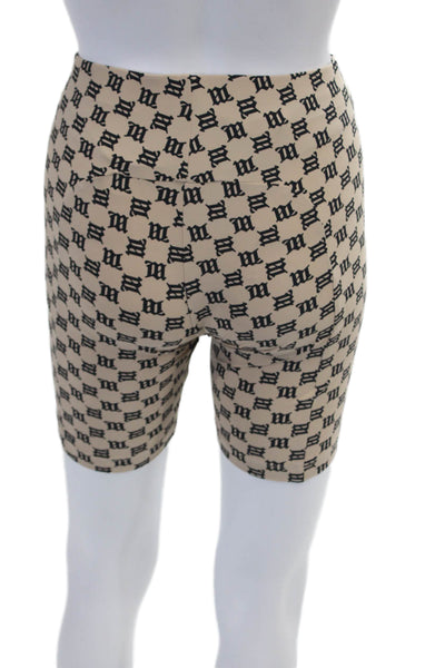 MISBHV Womens Monogram Pull On Biker Shorts Nude Size Medium
