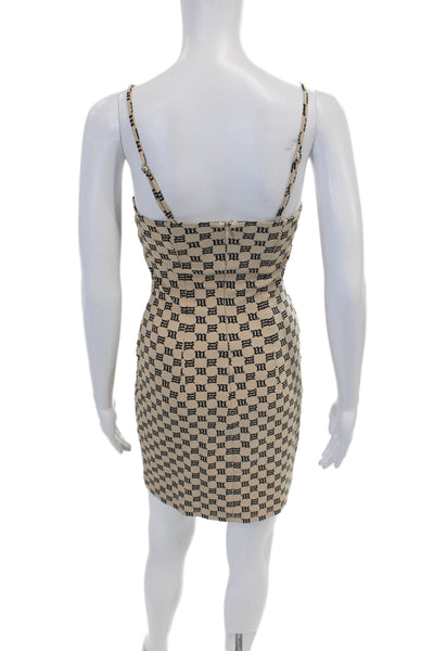 MISBHV Womens Monogram Spaghetti Strap Mini Dress Nude Size Medium