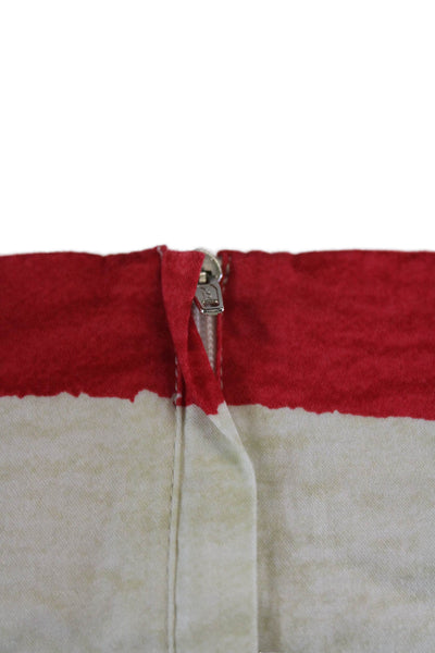 Samantha Sung Womens Cotton Striped Sleeveless Pencil Dress Red Size 4