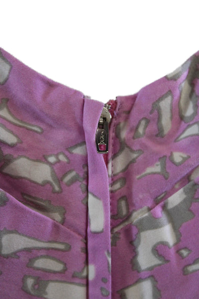 Samantha Sung Womens Cotton Sleeveless Rouched Detail Dress Pink Size 6