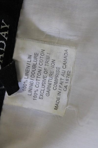 Lida Baday Womens Linen Stitching Detail Sleeveless Dress Orange Size 8