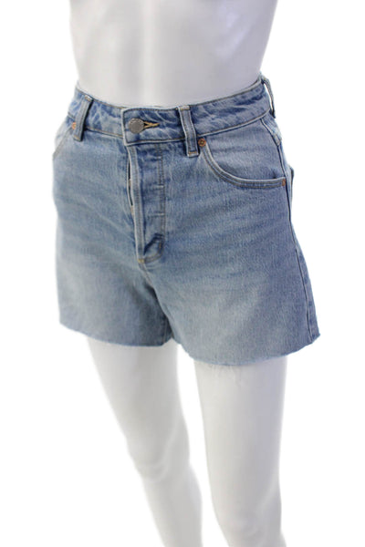Rollas Womens High Waisted Light Wash Cutoff Denim Shorts Blue Size 24