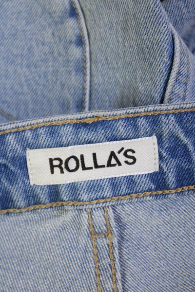 Rollas Womens High Waisted Light Wash Cutoff Denim Shorts Blue Size 24