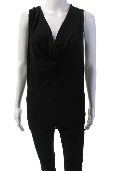 Modern Citizen Womens Textured Scoop Neck Sleeveless Tank Top Black Size S