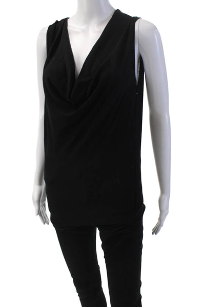 Modern Citizen Womens Textured Scoop Neck Sleeveless Tank Top Black Size S