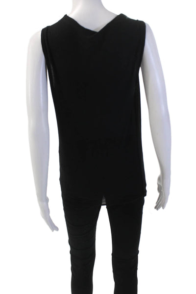 Modern Citizen Womens Textured Scoop Neck Sleeveless Tank Top Black Size S
