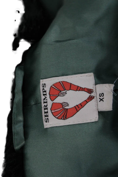 Shrimps Womens Long Sleeve Hook & Eye V-Neck Mid-Length Coat Green Size XS