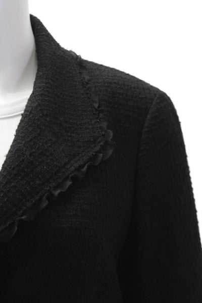 Lafayette 148 New York Womens Wool Rhinestone Detail Evening Jacket Black Size 8