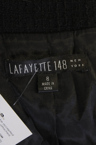 Lafayette 148 New York Womens Wool Rhinestone Detail Evening Jacket Black Size 8