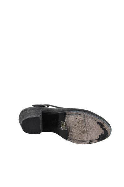 Rag & Bone Women's Suede Leather Block Heels Ankle Boots Gray Size 37.5