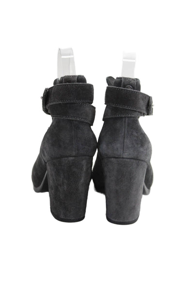 Rag & Bone Women's Suede Leather Block Heels Ankle Boots Gray Size 37.5