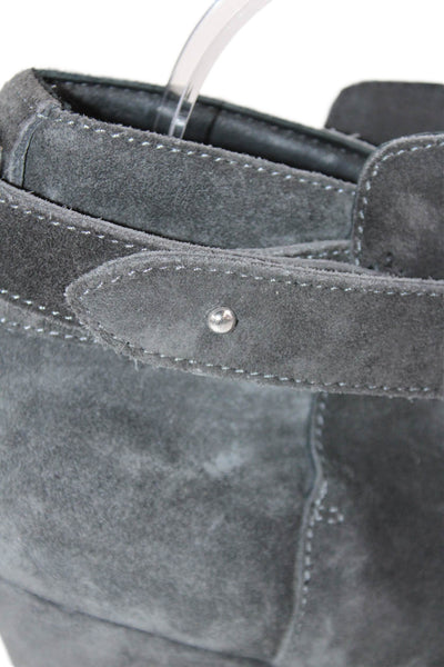 Rag & Bone Women's Suede Leather Block Heels Ankle Boots Gray Size 37.5