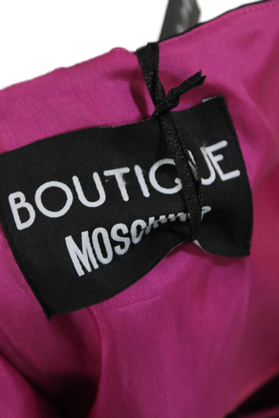 Boutique Moschino Womens Sleeveless Back Zipper Tank Top Black Pink Size 4