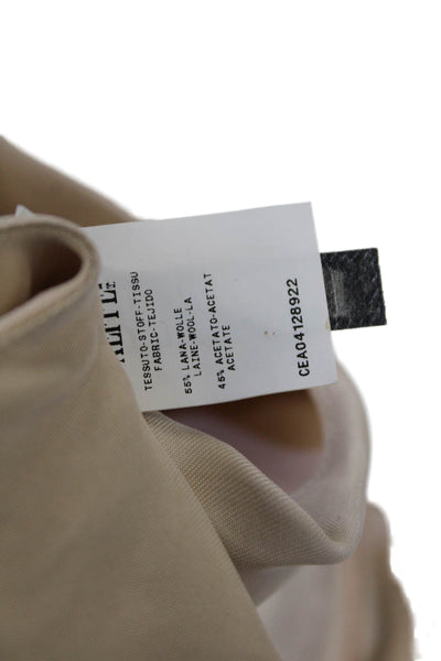 Cedric Charlier Womens Wool Sleeveless Zippered V-Neck Dress Beige Size 10