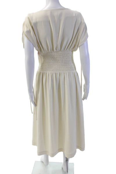 Modern Citizen Womens Scoop Neck Sleeveless Ruched Dress Nude Size S