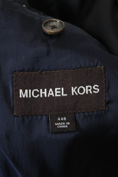 Michael Kors Womens Cotton Long Sleeve Collared Regular Blazer Blue Size 44