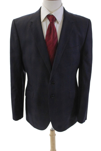 Ted Baker Mens Textured Collared Button Ombre Printed Suit Blazer Black Size EUR