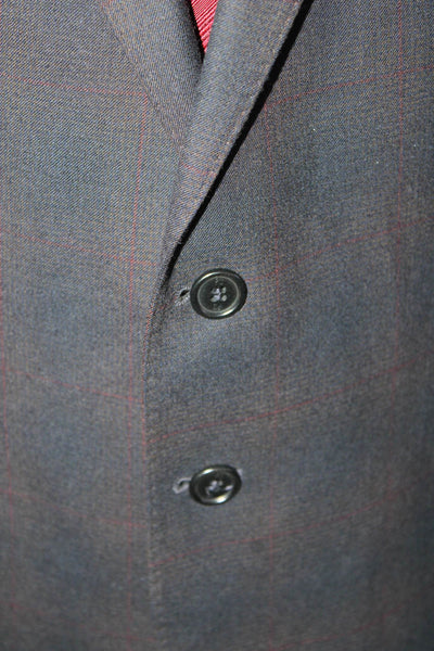 Ted Baker Mens Textured Collared Button Ombre Printed Suit Blazer Black Size EUR