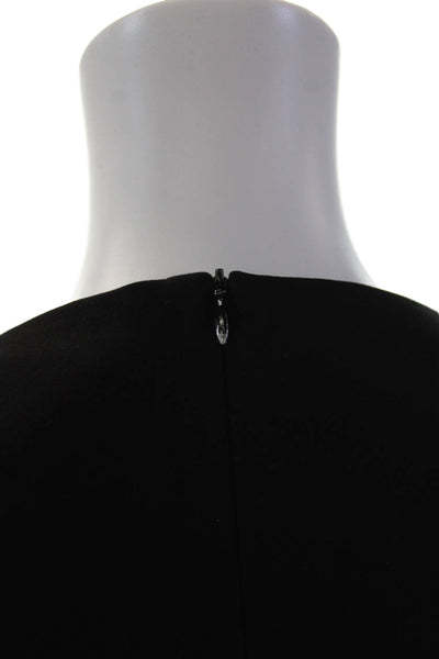 Gerard Darel Womens V-Neck Short Sleeve Zip Up Fit + Flare Dress Black Size 38