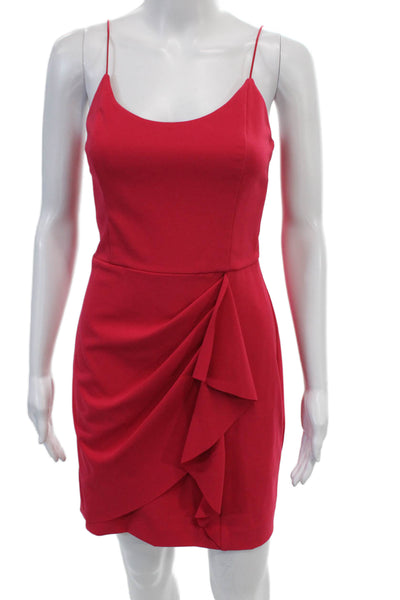 Parker Black Womens Sleeveless Round Neck Pencil Mini Dress Pink Size 4