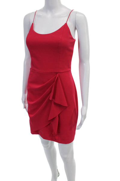 Parker Black Womens Sleeveless Round Neck Pencil Mini Dress Pink Size 4