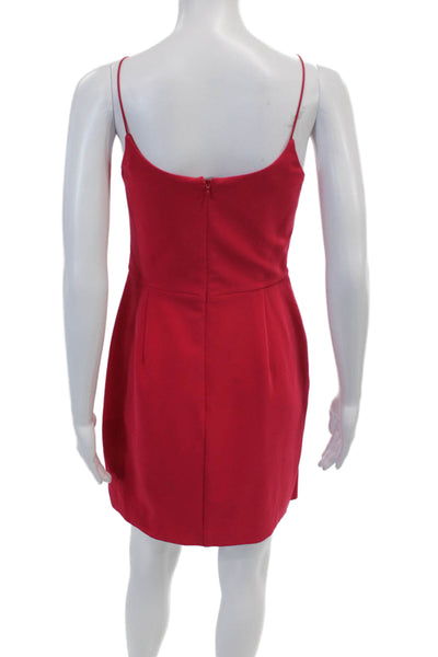 Parker Black Womens Sleeveless Round Neck Pencil Mini Dress Pink Size 4