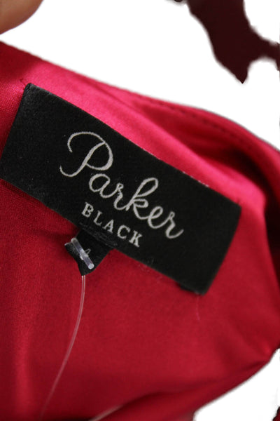 Parker Black Womens Sleeveless Round Neck Pencil Mini Dress Pink Size 4