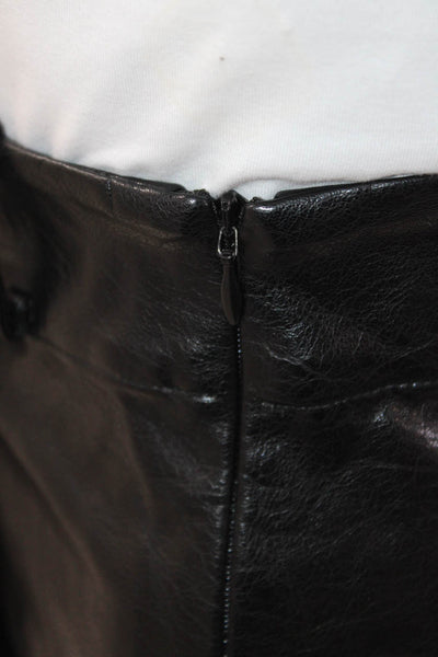 Modern Citizen Women's Unlined Wrap Faux Leather Mini Skirt Black Size XXS