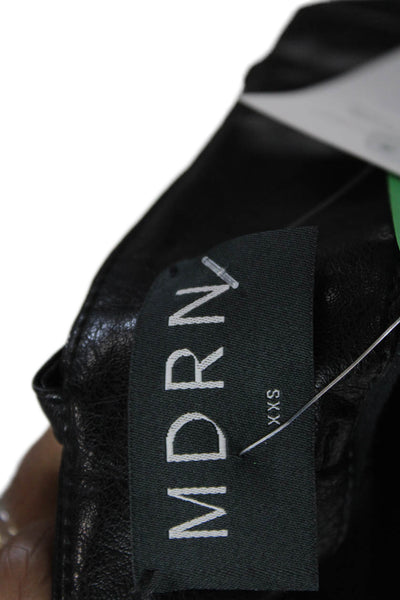 Modern Citizen Women's Unlined Wrap Faux Leather Mini Skirt Black Size XXS