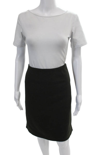 Modern Citizen Women's Zip Closure Leather Trim Slit Hem Mini Skirt Black Size L