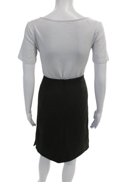 Modern Citizen Women's Zip Closure Leather Trim Slit Hem Mini Skirt Black Size L