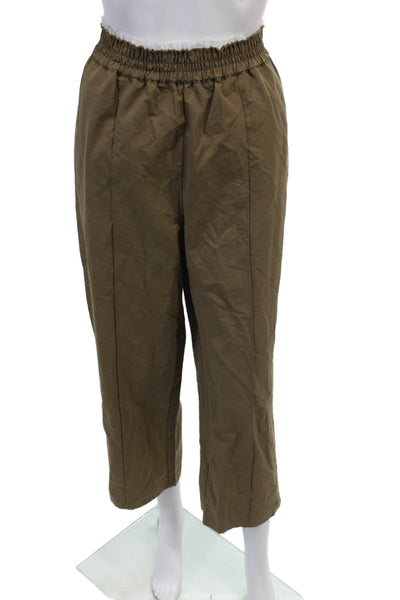 Modern Citizen Women's Elastic Waist Pocket Pull-On Casual Pants Brown Size L