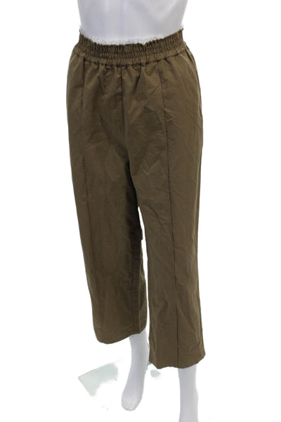 Modern Citizen Women's Elastic Waist Pocket Pull-On Casual Pants Brown Size L