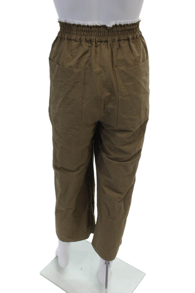 Modern Citizen Women's Elastic Waist Pocket Pull-On Casual Pants Brown Size L