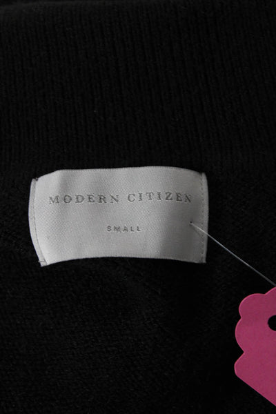 Modern Citizen Womens Long Sleeves Ruched Sweater Dress Black Size Small