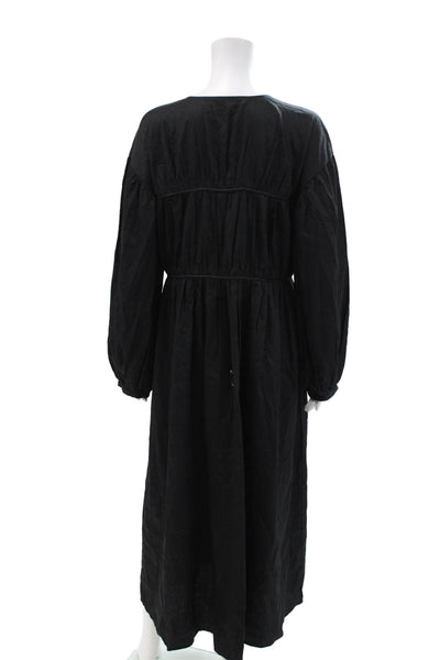 Modern Citizen Womens Short Sleeves A Line Maxi Dress Black Size Small