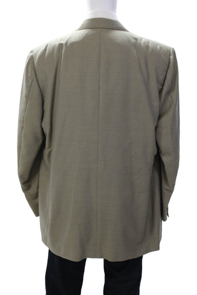 Canali Men's Long Sleeves Lined Collared Double Breast Jacket Beige Size 42