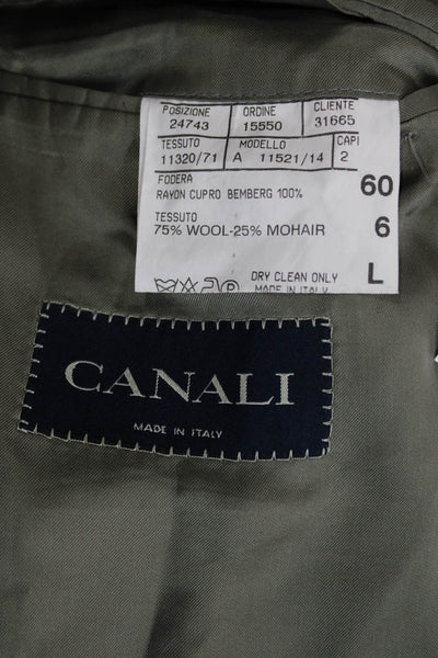 Canali Men's Long Sleeves Lined Collared Double Breast Jacket Beige Size 42